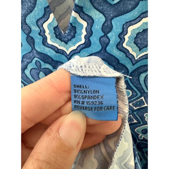J.MCLAUGHLIN Carly Dress Blue Aqua Lantern Print 3/4 Sleeve NWT | Size Small - Picture 8 of 9